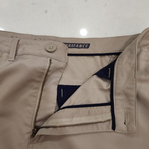 Johnnie-O Mulligan Shorts Mens 38 Khaki Prep-Formance Flat Front Stretch Golf - Picture 3 of 15